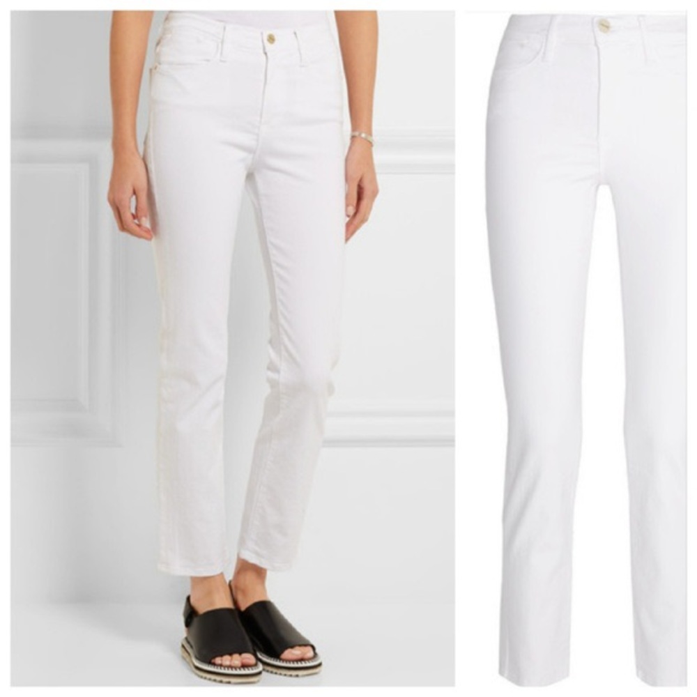 Frame Denim “Le High Straight” White Jeans size 26